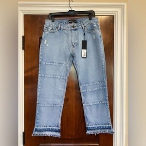 The Kooples Womens blue patchwork denim jeans in Sz 28 NWT